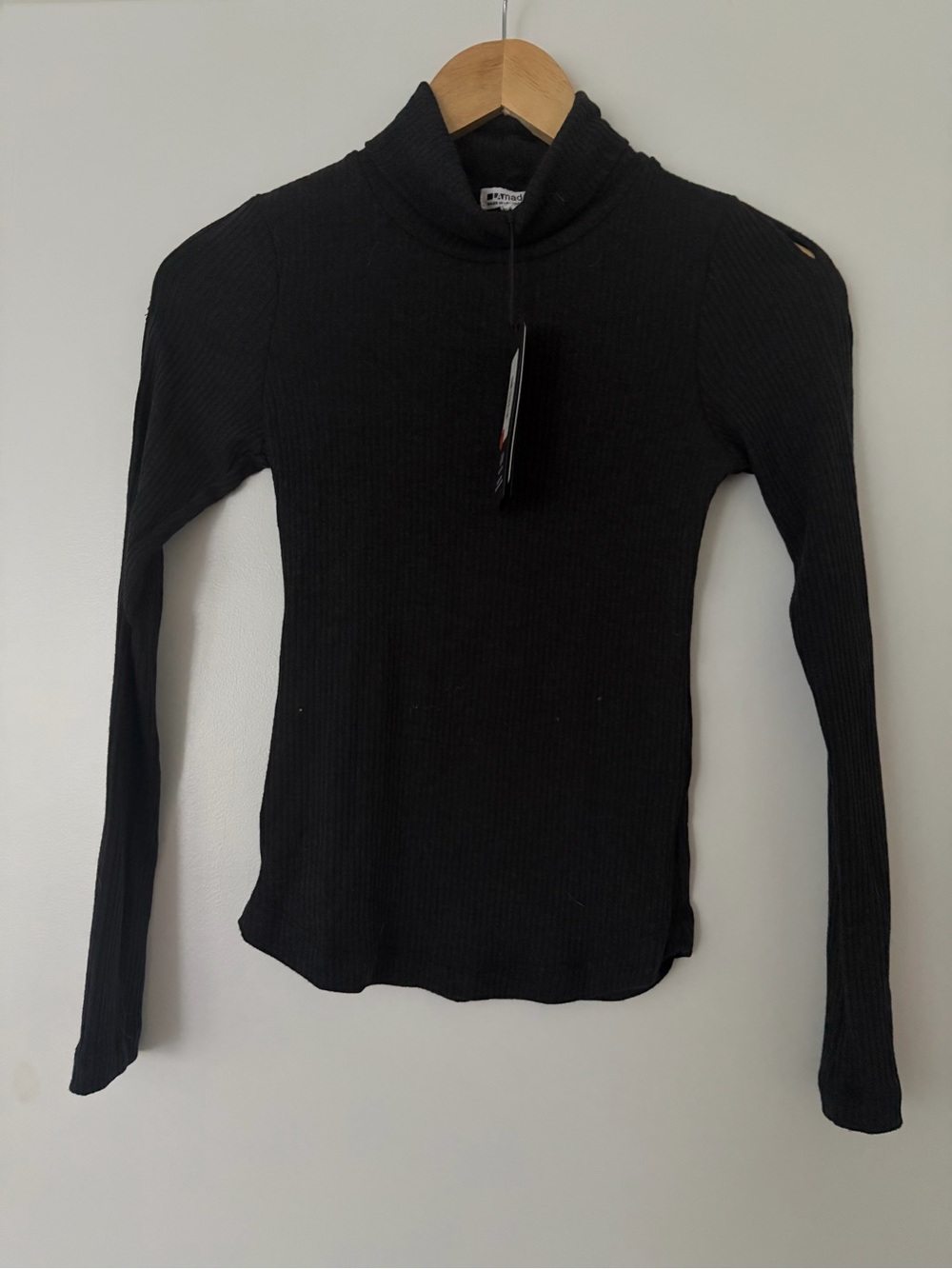 LA Made Black Ribbed Long-Sleeve Turtleneck